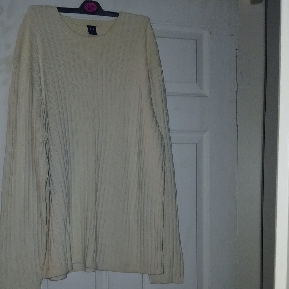 GAP Factory Cream Ribbed Sweater